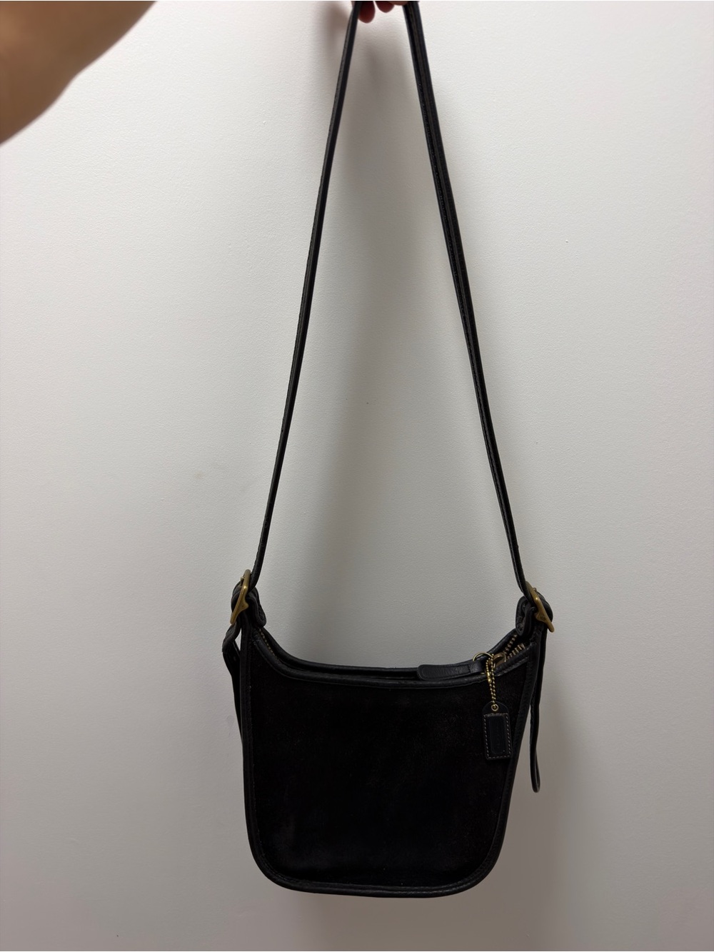 Vintage Black Coach Berkeley 1996 Crossbody Pebbled Leather + Suede (G6B-9011)